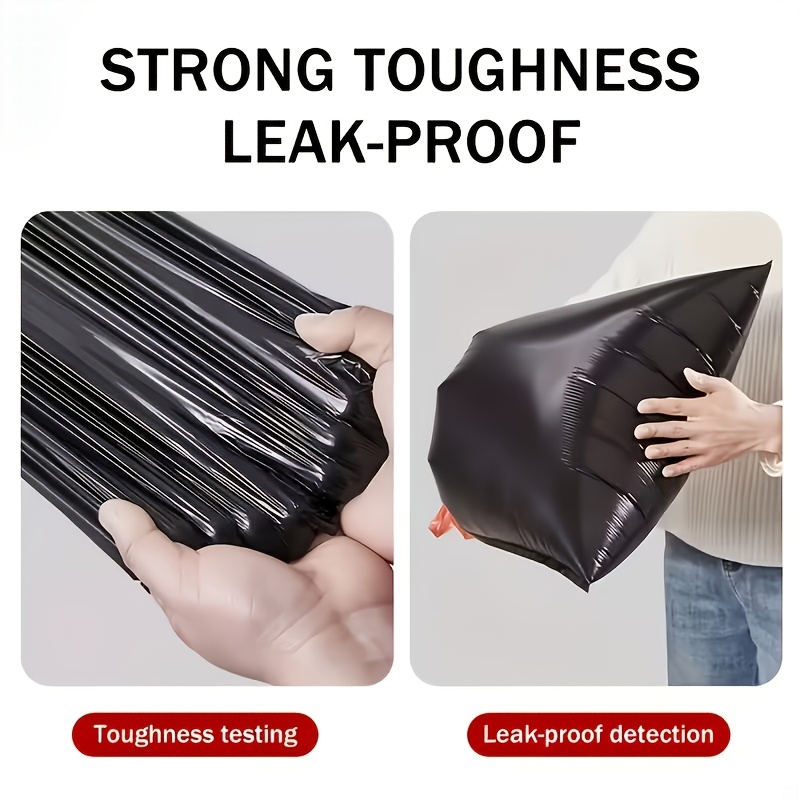 1Roll/200pcs Thickened Leak-Proof Drawstring Black Trash Bags, Suitable for Home, Office, Kitchen, Bathroom, Outdoor, Commercial Use - Compatible with Trash Cans And Bins, Kitchen Waste Disposal, Safe Drawstring Closure - Image 3