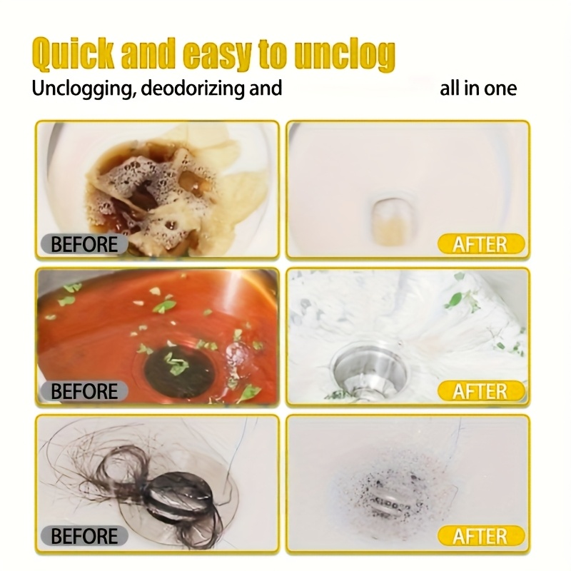 Drainage Effervescent Tablets - Effectively Decompose Hair, Food Scraps, And More, Remove Odors Without Damaging Pipes, Suitable for Bathroom Sinks, Kitchen Drains, Shower Traps, Toilets