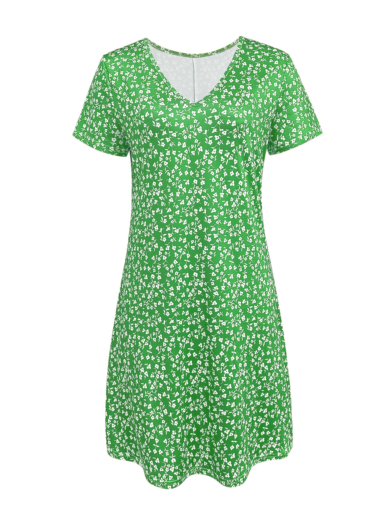 2026 Summer New Style Softcore Floral Print Dress, Pink V-Neck Design, Elevated Apparel, and Figure-Flattering, Gentle Commute Citywalk Outfit, Sweet Style, Ins-Style Trendy Women's Clothing - Image 9