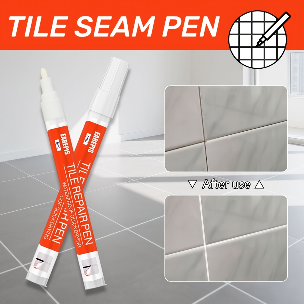 3pcs Tile Grout Pen, Wall Grout Marker, Non-Erasable Marker, Easy-to-Use White Filler, Suitable for Tile Floors and Bathroom Grout Repair - Image 8