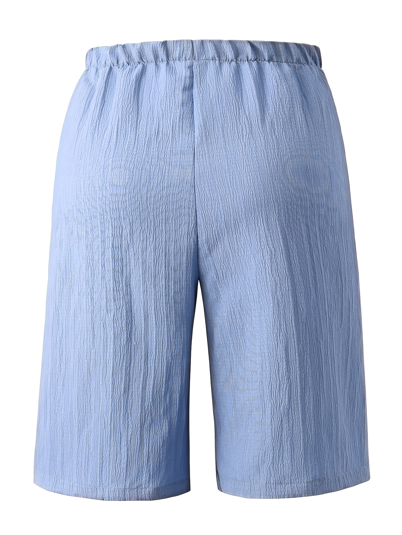 Directional Style Beach Vacation Style Summer Women'S Straight Pants Shorts Women'S Pure Color Tie-Up Casual Summer Women'S Shorts - Image 9