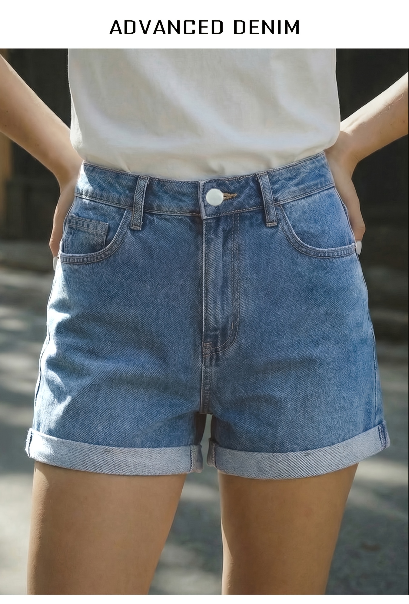 Women's Summer New Fashion Loose Wide-leg Denim Shorts, Classic Rolled Slacks with Pockets, Comfortable Denim Pants Suitable for Travel, Work, and All Seasons