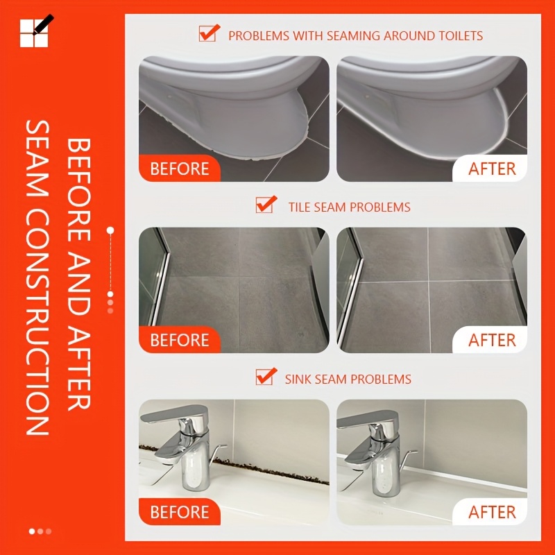 3pcs Tile Grout Pen, Wall Grout Marker, Non-Erasable Marker, Easy-to-Use White Filler, Suitable for Tile Floors and Bathroom Grout Repair