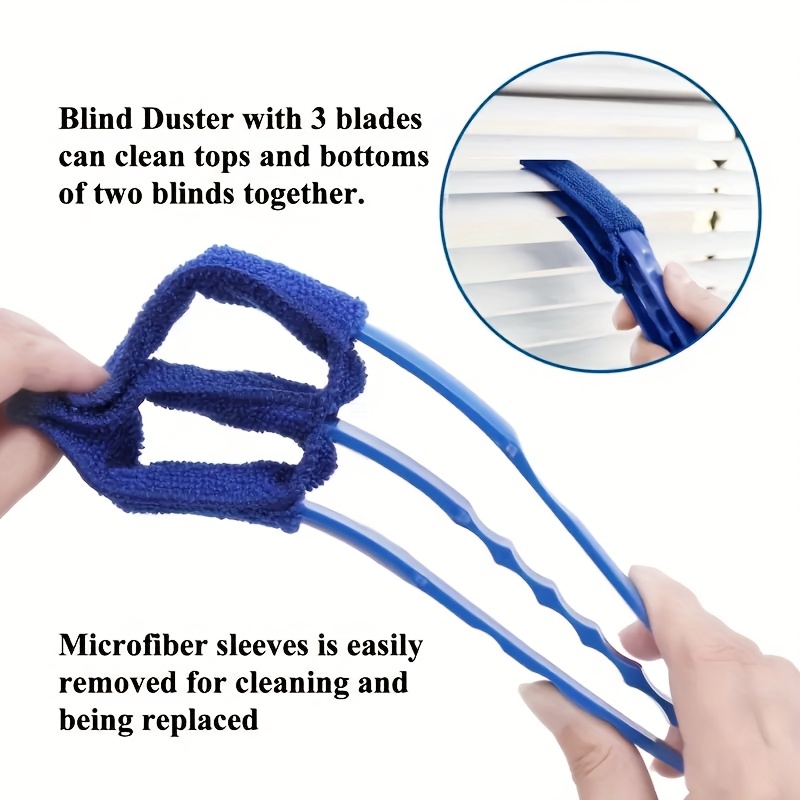 2-Pack Microfiber Randomcolor Style Blind Cleaner Kit - Reusable Crevice Brush for Vents/Windows/Curtains - Washable Household Tool