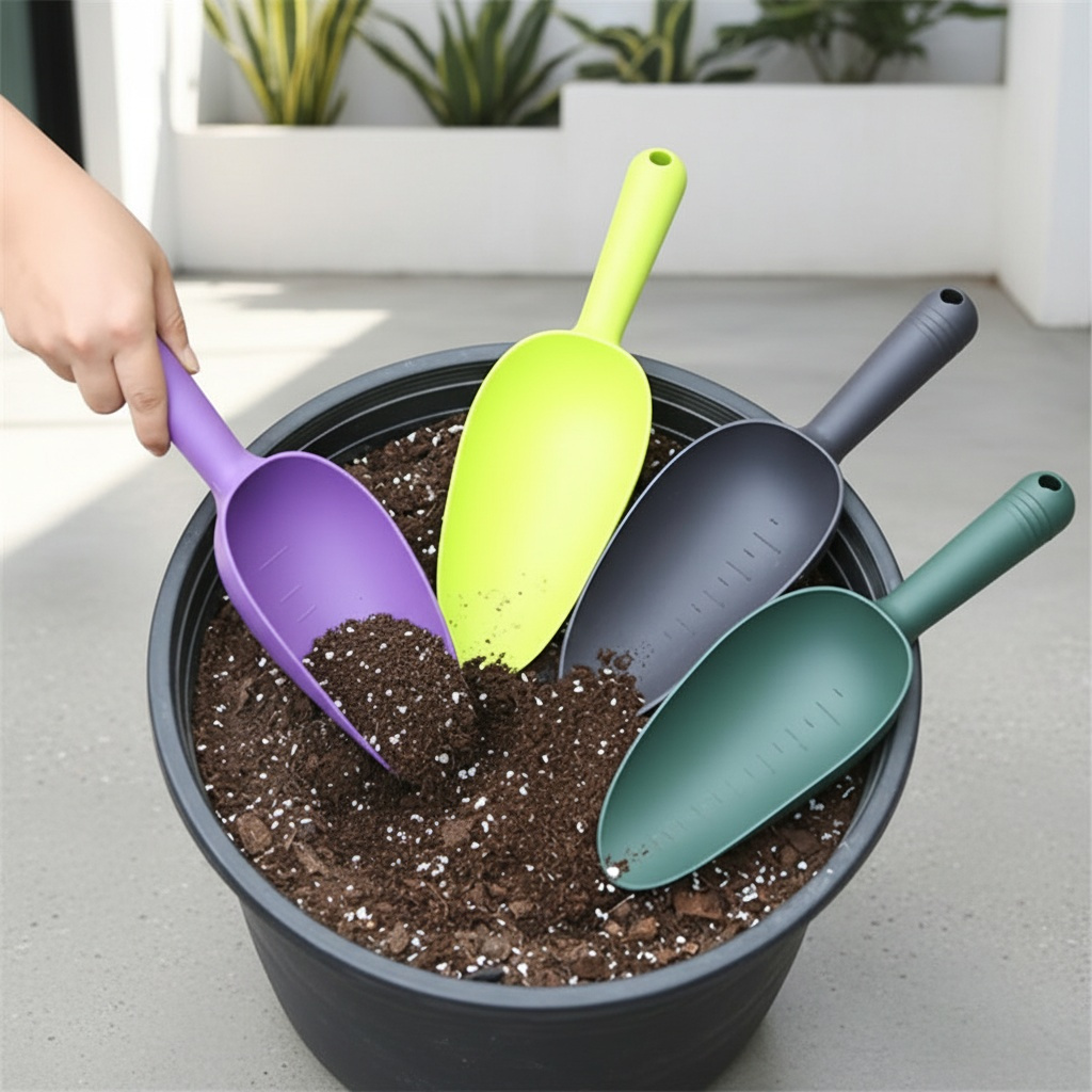 Thick Plastic Gardening Shovel | Multi-Colored Soil Scoops for Succulent Planting and Balcony Gardening