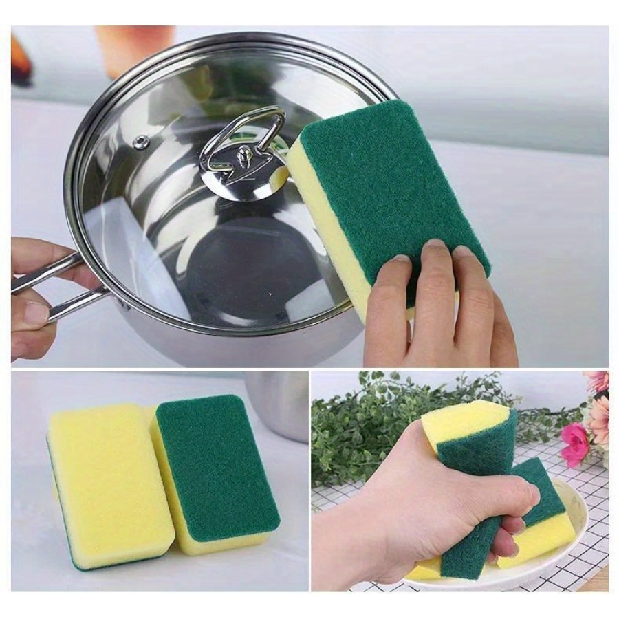 High Absorbency - Rust & Stain Remover - Multi-Functional Square Kitchen Sponges - 15/30/48pcs - Double-Layer Design - Suitable for Dishes, Cookware & Furniture
