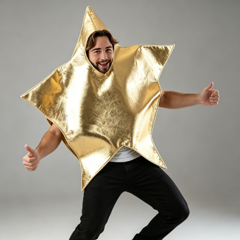 5-Point Star Print Dress for Adults Star-Themed Outfit Halloween Christmas Stage Show Cosplay Party Costume - Image 2