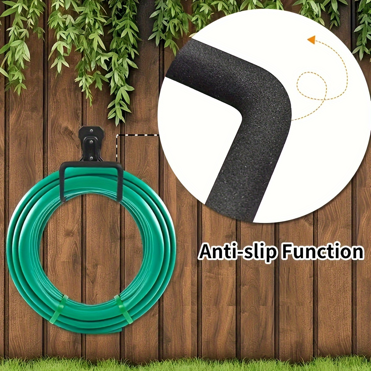 Black Triple-Hole Hose Rack - Heavy-Duty Wall Mounted Storage for Garden/Air Hoses, Rust-Proof Powder-Coated Metal with Mirror Polishing, Garage Space Saver