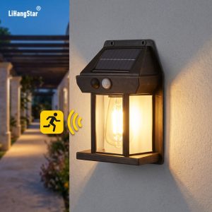 Outdoor Solar Wall Light Strip with Motion Sensor, Garden Light; Exterior Wall Light with Three Lighting Modes; Warm White Light; Suitable for Outdoor Use, Porches, Gardens, and Patios