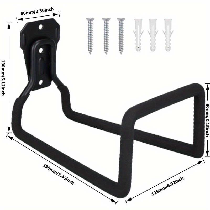 Black Triple-Hole Hose Rack - Heavy-Duty Wall Mounted Storage for Garden/Air Hoses, Rust-Proof Powder-Coated Metal with Mirror Polishing, Garage Space Saver - Image 5