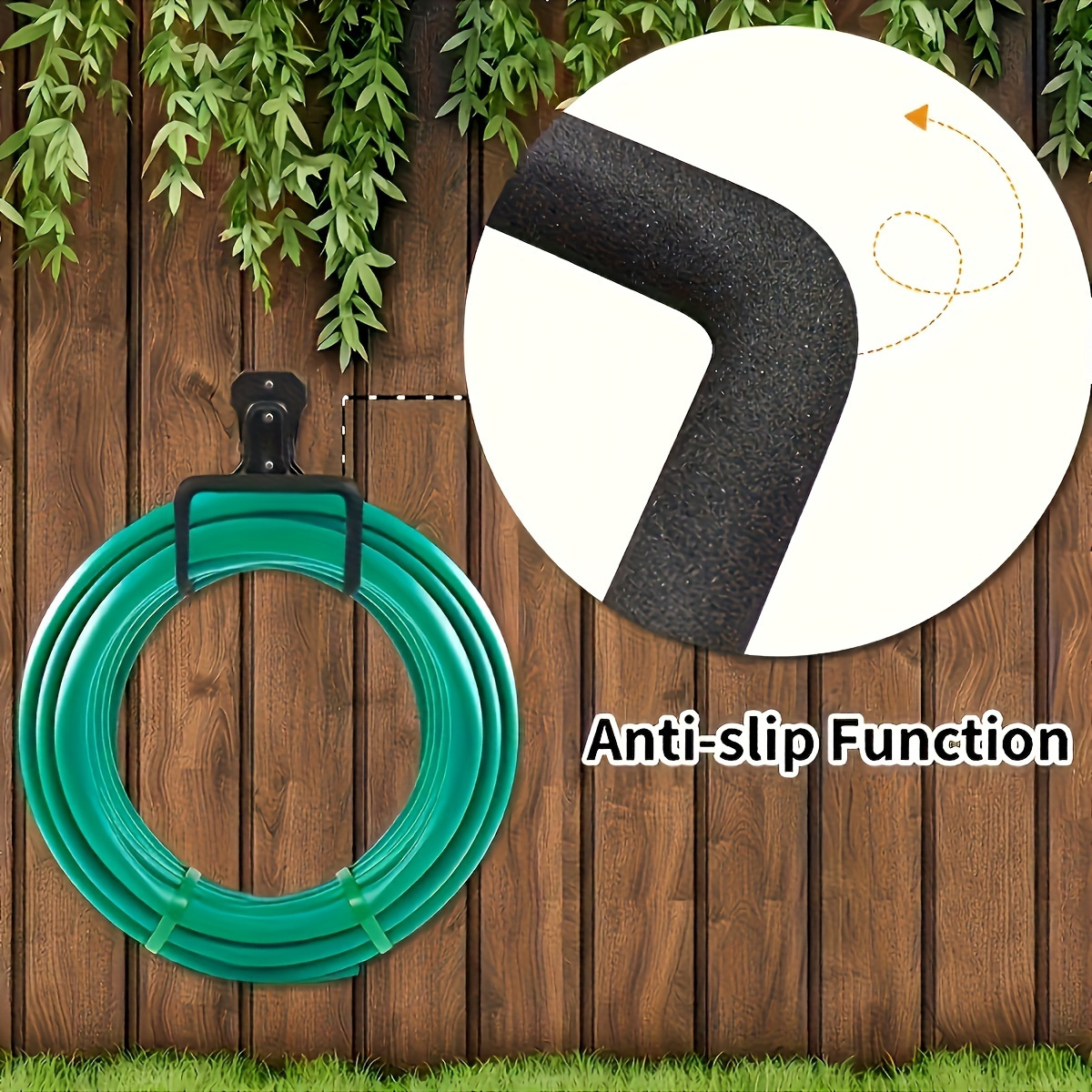 Black Triple-Hole Hose Rack - Heavy-Duty Wall Mounted Storage for Garden/Air Hoses, Rust-Proof Powder-Coated Metal with Mirror Polishing, Garage Space Saver - Image 2