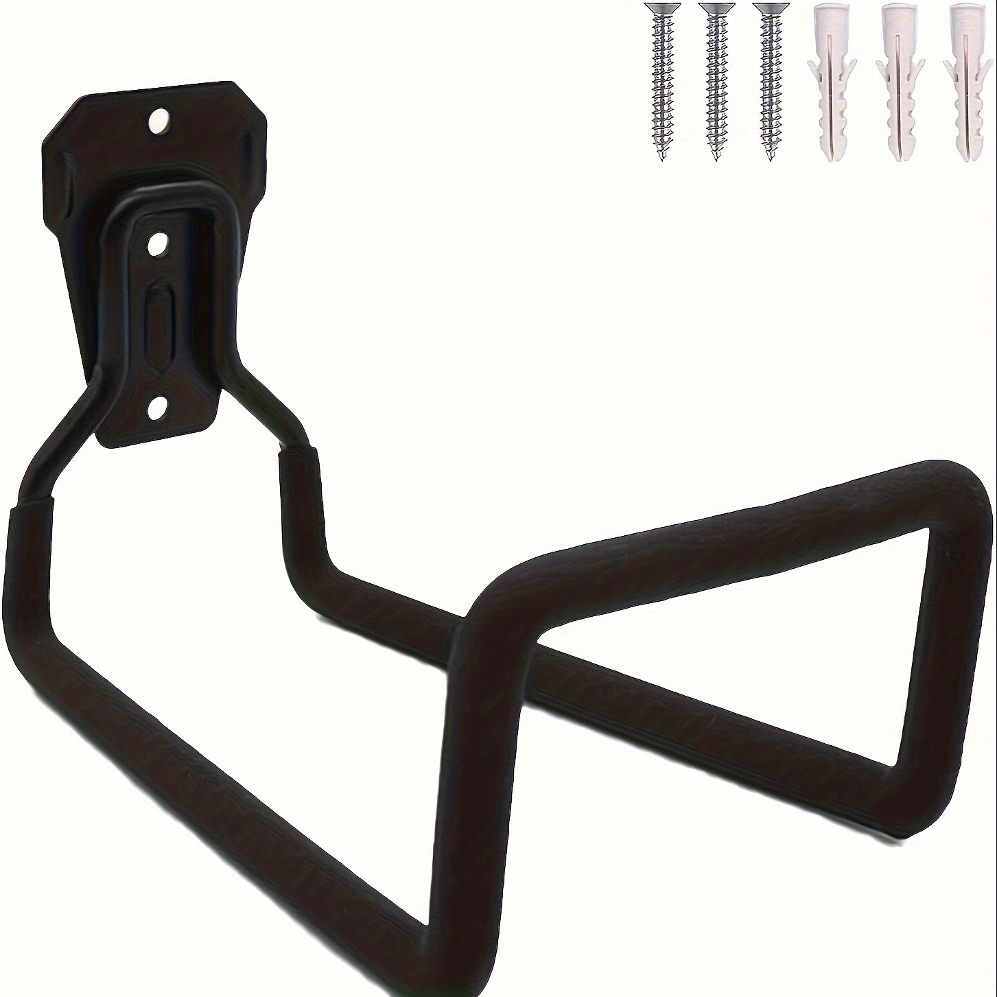 Black Triple-Hole Hose Rack - Heavy-Duty Wall Mounted Storage for Garden/Air Hoses, Rust-Proof Powder-Coated Metal with Mirror Polishing, Garage Space Saver