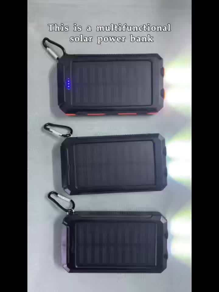 Solar Charger, 10000mAh Solar Mobile Power Bank, External Spare Battery Pack with USB C Input/output/LED Flash, Compatible with Samsung, iPad, Outdoor, Camping with Dual USB Ports Built-in LED and Compass, Suitable for All Phones - Image 9