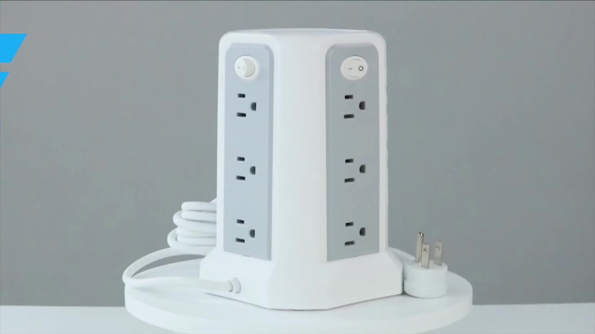 10ft/6ft Extension Cord with Multiple Outlets, 17in 1 Surge Protector, Power Board with USB Ports, 5 USB Interfaces, PD18W/20W Fast Charging, with A Night Light Multi Plug Outlet Charging Station, Suitable for Home Office And Dormitory Use - Image 13