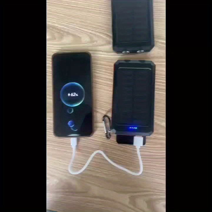 10000/20000Mah Solar Power Bank, External Backup Battery Pack with USB C Input/Output/Led Flashlight, Compatible with Samsung, Ipad, Suitable for Outdoor And Camping Quick Charger with Dual USB Ports, Built-In LED And Compass, Compatible with All - Image 11