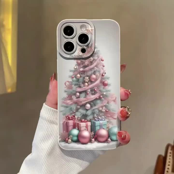 New Elegant - Premium Pink Christmas Tree - Creative Hot-Selling Phone Case - Compatible with iPhone 17 Air/17/16e/7/8/XR/XS/X/11/12/13/14/15/16/Pro/Pro Max/Plus - Shockproof Full Protection Phone Case/Printed Phone Case/UV Phone Case/New Phone Case - Gift - Image 6