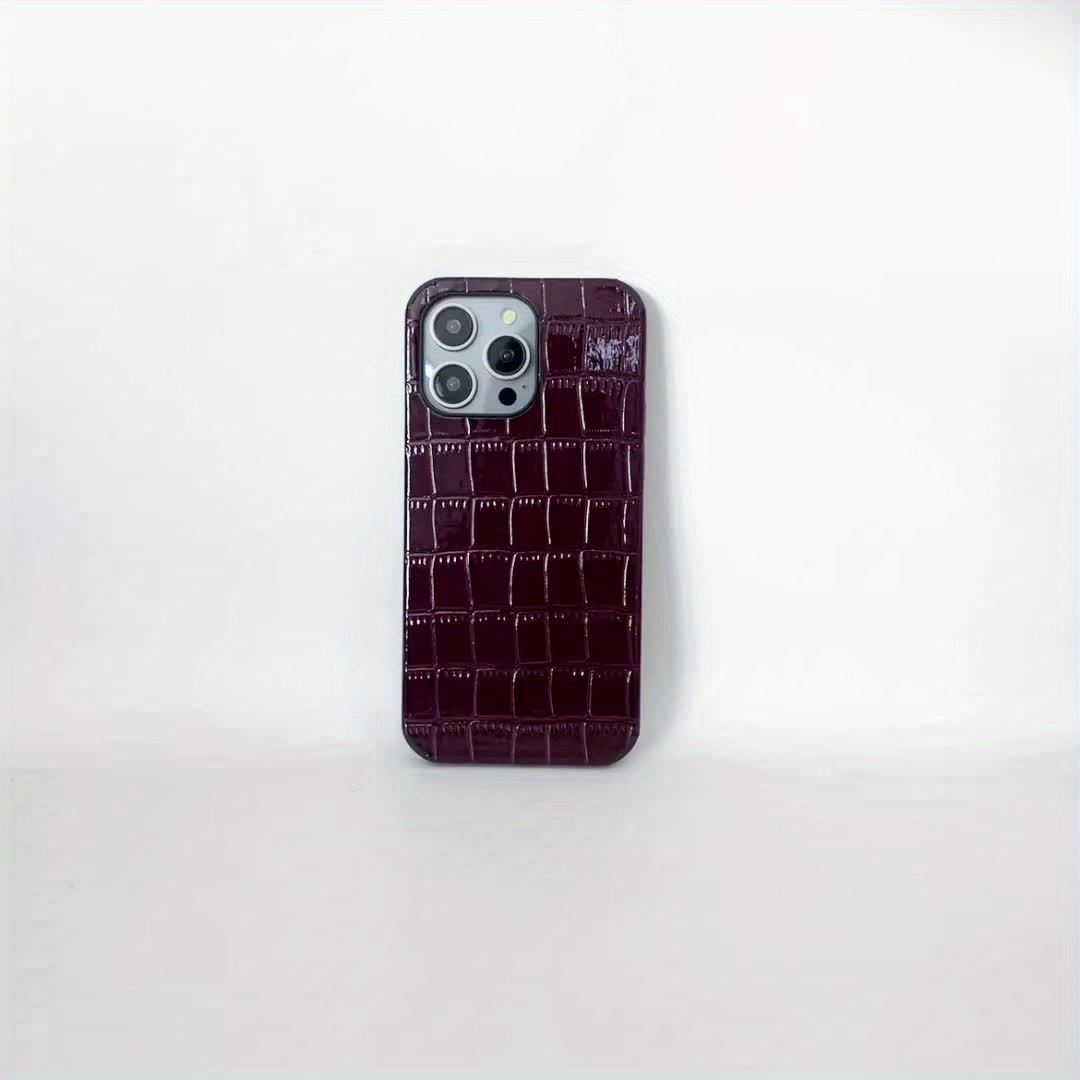1pc of Glossy Crocodile Pattern Phone Case with Animal Design, Mirror Finish, Made of Synthetic Faux Leather, Shockproof And Sound-Transparent Design, Suitable for Iphone 17, Apple 16 Pro Max, for Iphone 11/12 Pro/13/14 Plus/15 Pro Max - Image 16
