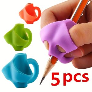 5pcs student pencil holder corrector set for kindergarten primary school students Writing corrector Soft rubber writing posture pencil holder