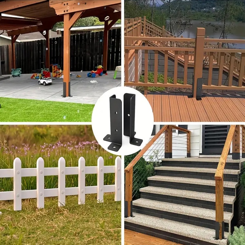 Adjustable Deck Post Anchor Bracket 2-Pack for 1.5X1.5-2X2-2X4-4X4 Posts Heavy Duty Metal Support Wood Fence And Gazebo, Easy Installation, Space Saving Design, Suitable for Gift Giving - Image 8