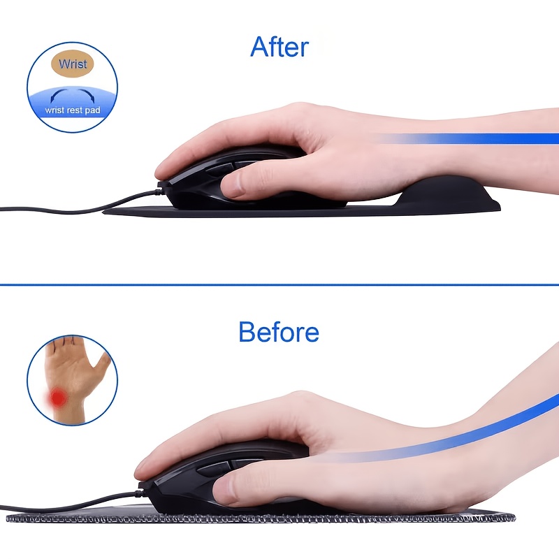 3pcs Set (1 Mouse Pad + 2 Keyboard Riser Stands), Wrist Support Mouse Pad for Office & Computer Use, Thin Sponge Wrist Rest, Anti-Slip, Wear-Resistant, Skin-Friendly Comfortable Mouse Wrist Cushion