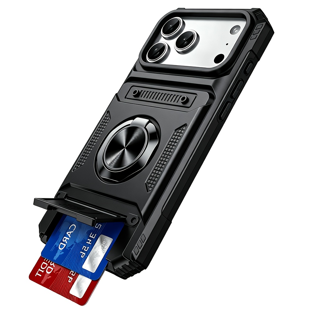 Phone Case: Heavy Antifall Hard Case with Stand and Card Slot for iPhone 18 Pro Max 17 Pro Max 16 Pro Max - Image 3