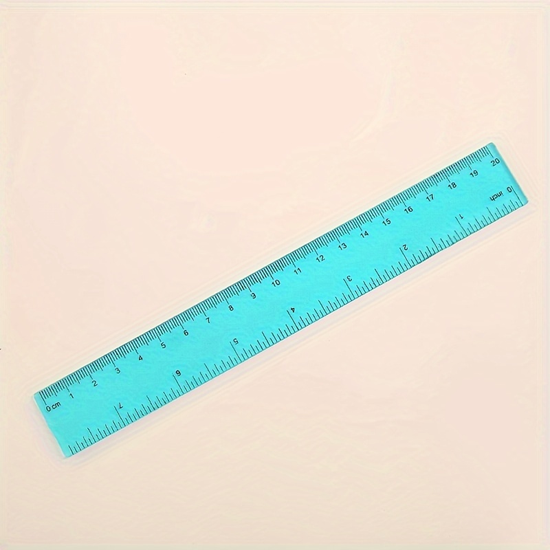5pcs Set of Bright Color Transparent Plastic Rulers - Precise 8-Inch Measuring Tools for Students, Office, and Home Use - Durable, Easy-to-Read, Space-Saving Design