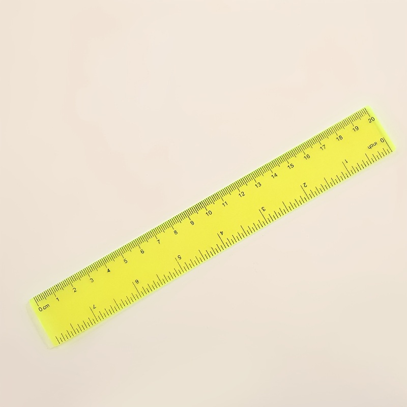5pcs Set of Bright Color Transparent Plastic Rulers - Precise 8-Inch Measuring Tools for Students, Office, and Home Use - Durable, Easy-to-Read, Space-Saving Design