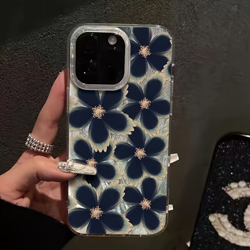 Phone Case - Phone Case Premium Feather Case, Adorned with Black And Purple Floral Pattern Suitable for 16/16Plus/16Pro/16Promax/15/15Plus/15Promax/14/14Plus/14Pro/14Promax, 13/13Pro/13Promax, 12/12Pro/12Promax, 11/11Pro Max - Image 2