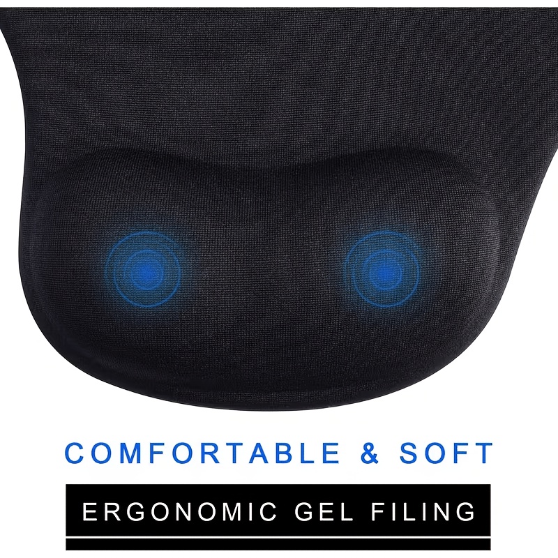 3pcs Set (1 Mouse Pad + 2 Keyboard Riser Stands), Wrist Support Mouse Pad for Office & Computer Use, Thin Sponge Wrist Rest, Anti-Slip, Wear-Resistant, Skin-Friendly Comfortable Mouse Wrist Cushion - Image 8