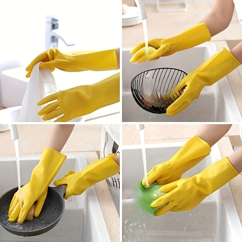 8 Yellow Dishwashing Gloves Comfortable And Durable, Very Suitable for Kitchen, Bathroom And Outdoor Cleaning, Very Suitable for Efficient Dishwashing And Surface Cleaning, Dishwashing Gloves | Yellow