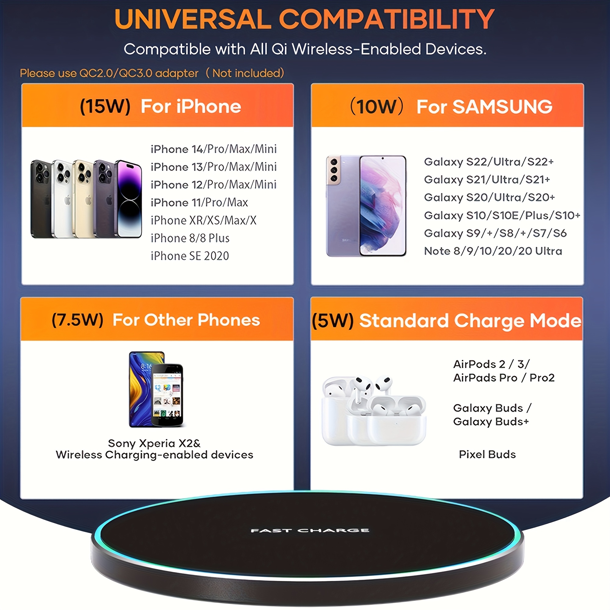 15W Wireless Charger, Suitable for Iphone 17 16 15 14 13 12 11 Pro Max, Other Phones, Inductive Wireless Charging Board, USB Type-C, Very Suitable for Office, Home, Travel, Black And White, Exquisite And Compact, Round And Lightweight Design - Image 3