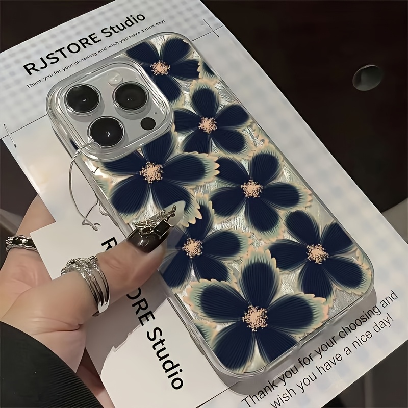 Phone Case - Phone Case Premium Feather Case, Adorned with Black And Purple Floral Pattern Suitable for 16/16Plus/16Pro/16Promax/15/15Plus/15Promax/14/14Plus/14Pro/14Promax, 13/13Pro/13Promax, 12/12Pro/12Promax, 11/11Pro Max