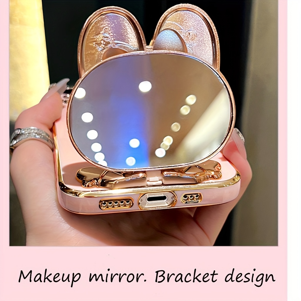 Phone Case - New Fashionable Phone Case Suitable for Iphone 11 12 13 14 15 16 16Pro 15Pro Max 16Plus Phone Case, Rabbit 3D Stand Ultra-Thin Electroplated Soft Phone Case Protective Case with Hand Chain