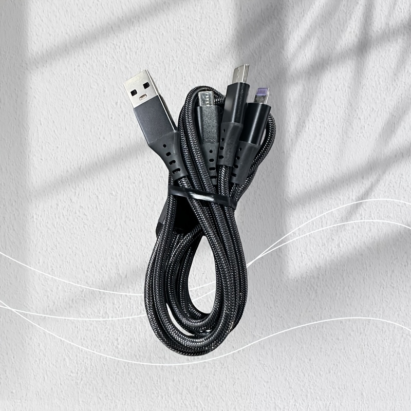 1pc Data Cable Three In One MAX 66w Super Fast Charging Three In One Heads Charger Multifunctional Suitable for iPhone/Android/type-c - Image 2