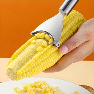 A Stainless Steel Corn Peeler, a Kitchen Gadget for Removing Corn Husks, And a Corn Kernel Separator
