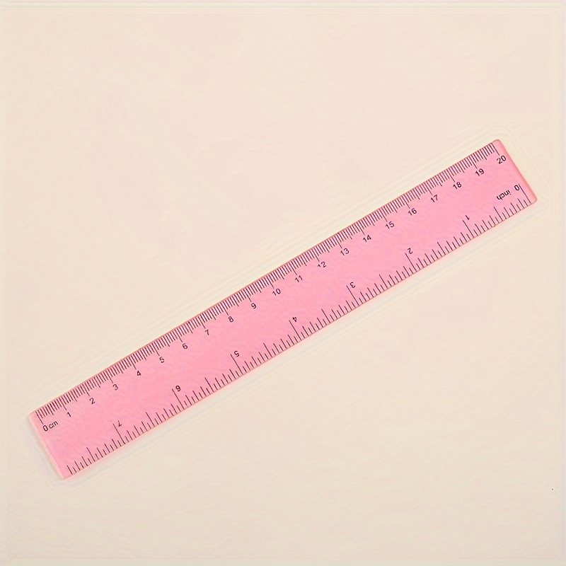 5pcs Set of Bright Color Transparent Plastic Rulers - Precise 8-Inch Measuring Tools for Students, Office, and Home Use - Durable, Easy-to-Read, Space-Saving Design