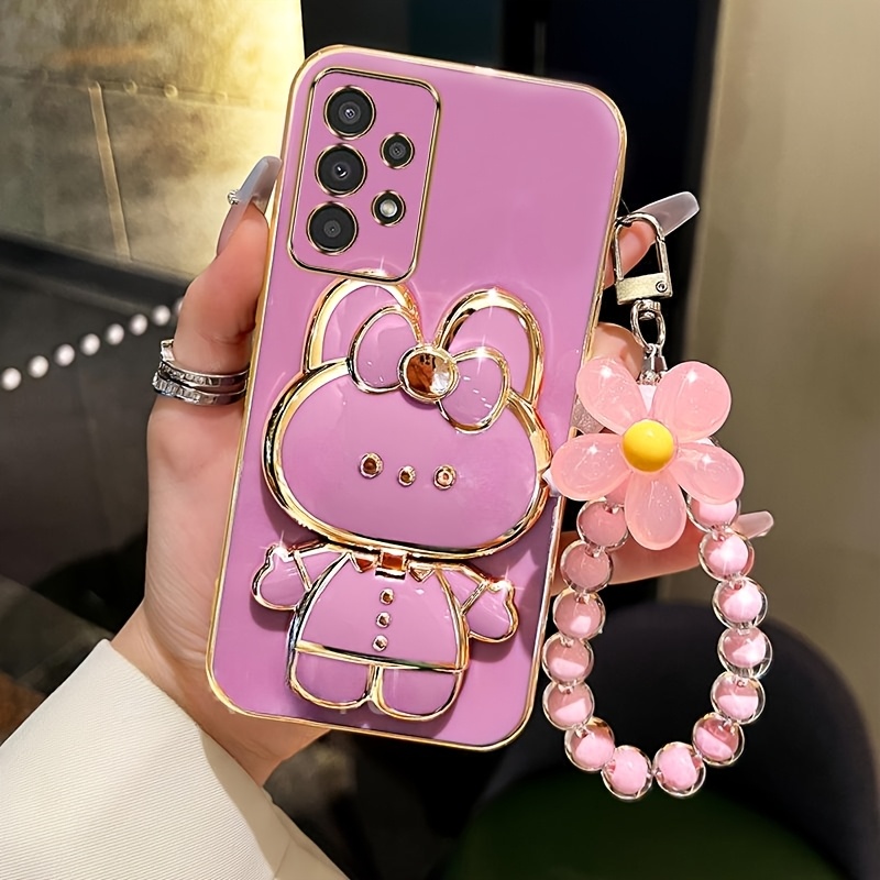 Phone Case - New Fashionable Phone Case Suitable for Iphone 11 12 13 14 15 16 16Pro 15Pro Max 16Plus Phone Case, Rabbit 3D Stand Ultra-Thin Electroplated Soft Phone Case Protective Case with Hand Chain - Image 11