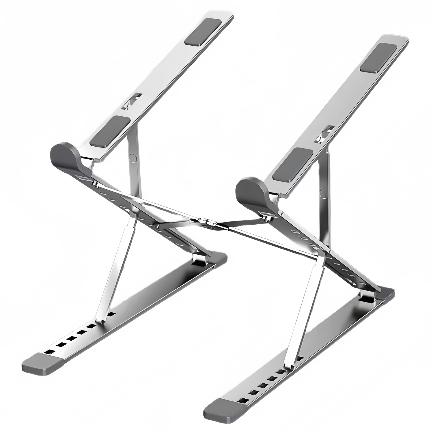 Metal Dual-Layer Laptop Stand, Foldable Portable Height Adjustable Notebook Riser Holder, Ergonomic Cooling Elevated Base Compatible with 10-15 Inch Laptops - Image 5