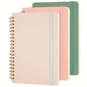 3pcs Double Small Spiral for Notebooks 5X7, for Notebooks for Note Taking, Morandi Spiral Journal for Notebooks, Work for Notebook Small for Notebooks 5X7 with Strap, Cute for Notebooks for Women 70 Sheets/ for Note Books