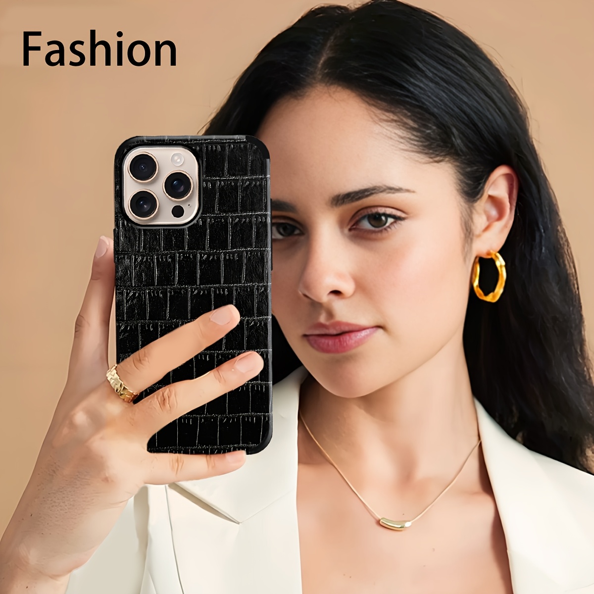 1pc of Glossy Crocodile Pattern Phone Case with Animal Design, Mirror Finish, Made of Synthetic Faux Leather, Shockproof And Sound-Transparent Design, Suitable for Iphone 17, Apple 16 Pro Max, for Iphone 11/12 Pro/13/14 Plus/15 Pro Max