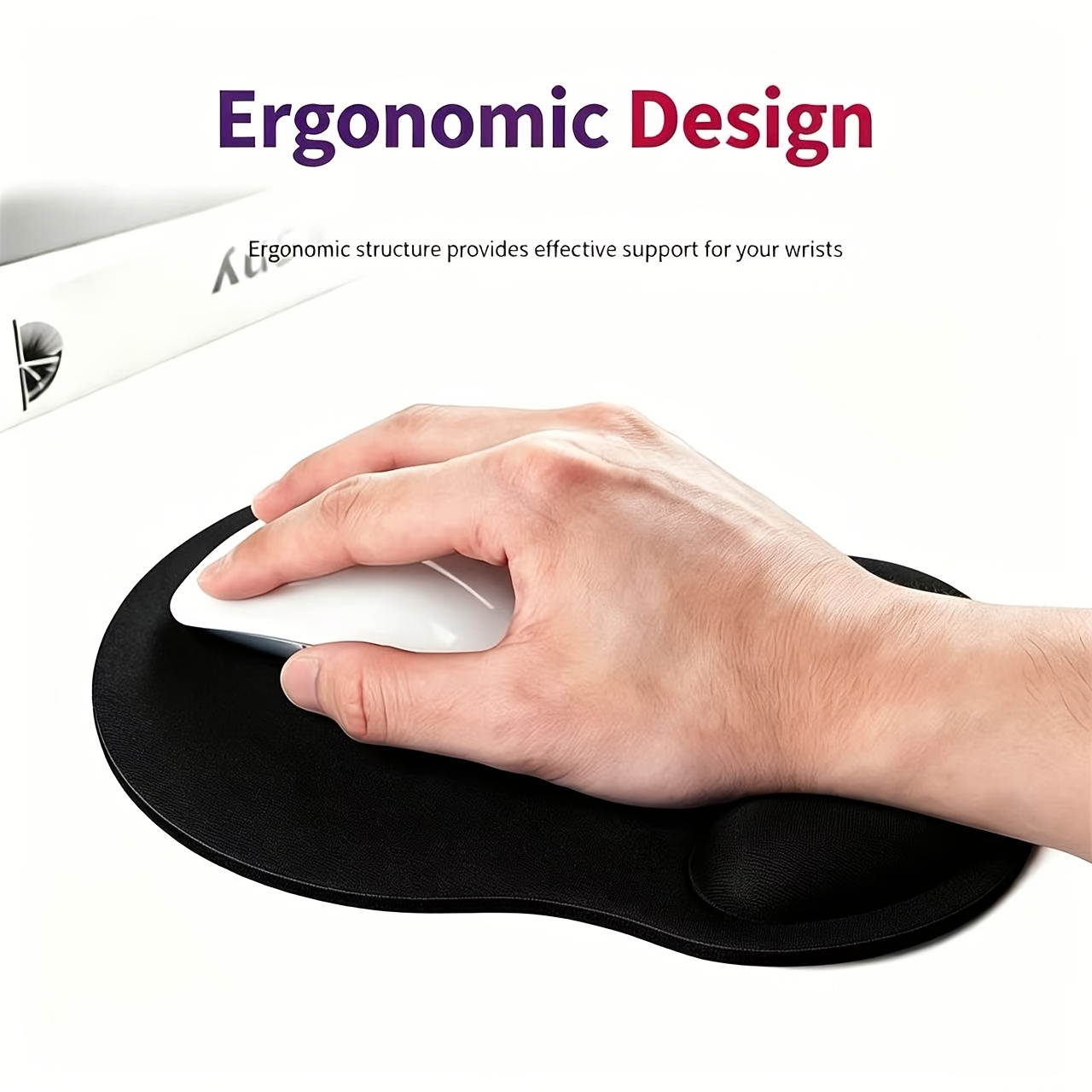 3pcs Set (1 Mouse Pad + 2 Keyboard Riser Stands), Wrist Support Mouse Pad for Office & Computer Use, Thin Sponge Wrist Rest, Anti-Slip, Wear-Resistant, Skin-Friendly Comfortable Mouse Wrist Cushion - Image 7