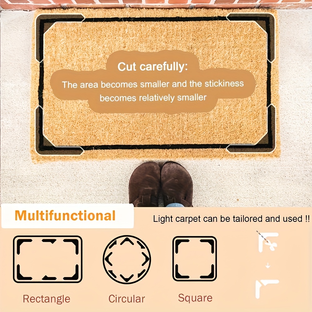 12/24pcs of Reusable, Non-Marking Carpet Anti-Slip Stickers, Suitable for Carpets, Bed Sheets, Mattresses, Sofa Cushions, And Other Items That Need to Be Secured to Prevent Slipping. This Washable Adhesive Tape Is Ideal for Area Rugs