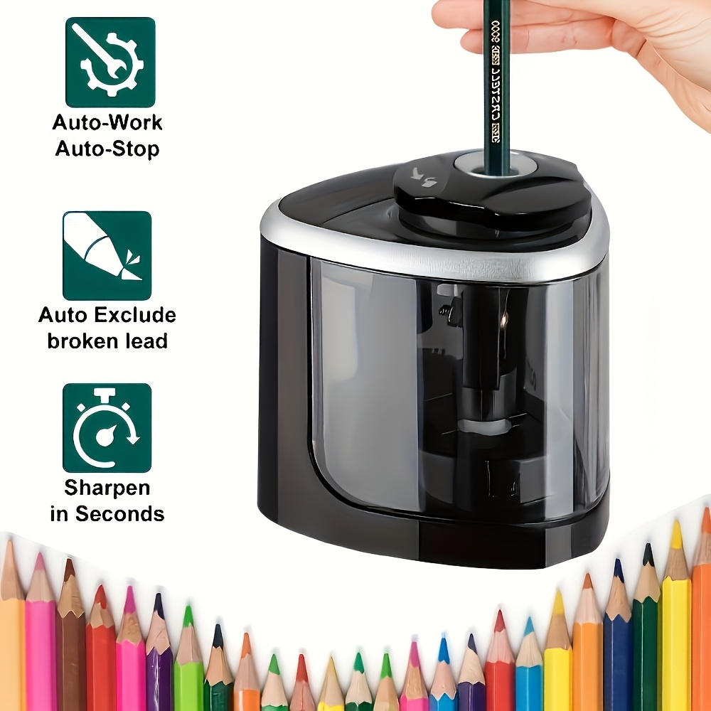 Electric Pencil Sharpener — Quickly Sharpens Pencils in Seconds, Automatically Stops to Prevent Lead Breakage, Battery-powered, Portable Perfect Desk Stationery Tool. Electric Pencil Sharpener/back-to-school Electric Sharpener - Suitable for Travel