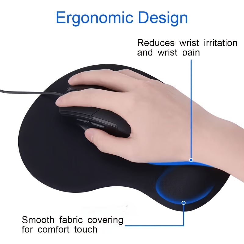 3pcs Set (1 Mouse Pad + 2 Keyboard Riser Stands), Wrist Support Mouse Pad for Office & Computer Use, Thin Sponge Wrist Rest, Anti-Slip, Wear-Resistant, Skin-Friendly Comfortable Mouse Wrist Cushion - Image 6