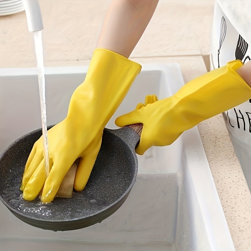 8 Yellow Dishwashing Gloves Comfortable And Durable, Very Suitable for Kitchen, Bathroom And Outdoor Cleaning, Very Suitable for Efficient Dishwashing And Surface Cleaning, Dishwashing Gloves | Yellow