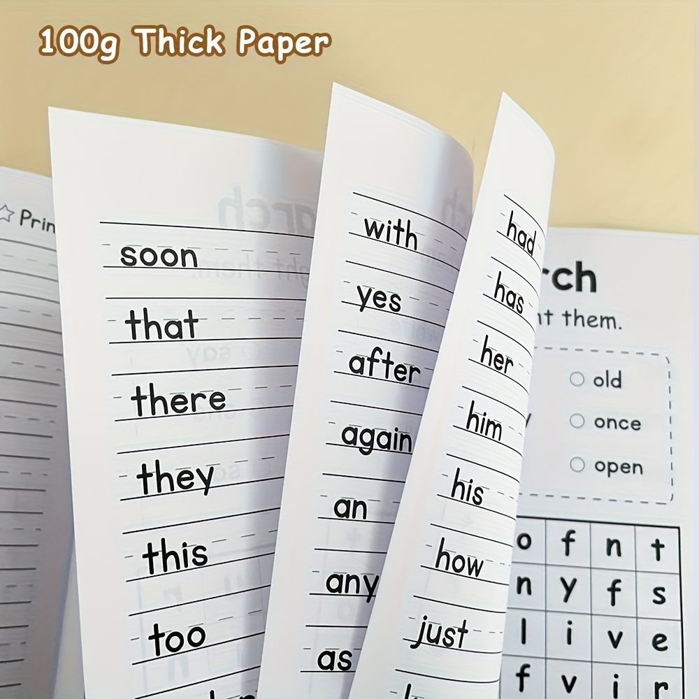 A 32-Page, Mixed-Color Paper Learning Book with 220 Common Words, Including Word Search Games, Suitable for Learning Activities, Home Education Supplies, And Christmas Gifts