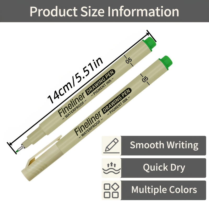 12-Color Fine Point Pen Set - Lightweight Durable Plastic Drawing Pens with Ink for Line Art, Sketching, Journaling, Dot Art, Cartooning - Ideal for Artists, Office Use – Perfect for Professional Artistic Use - Image 2