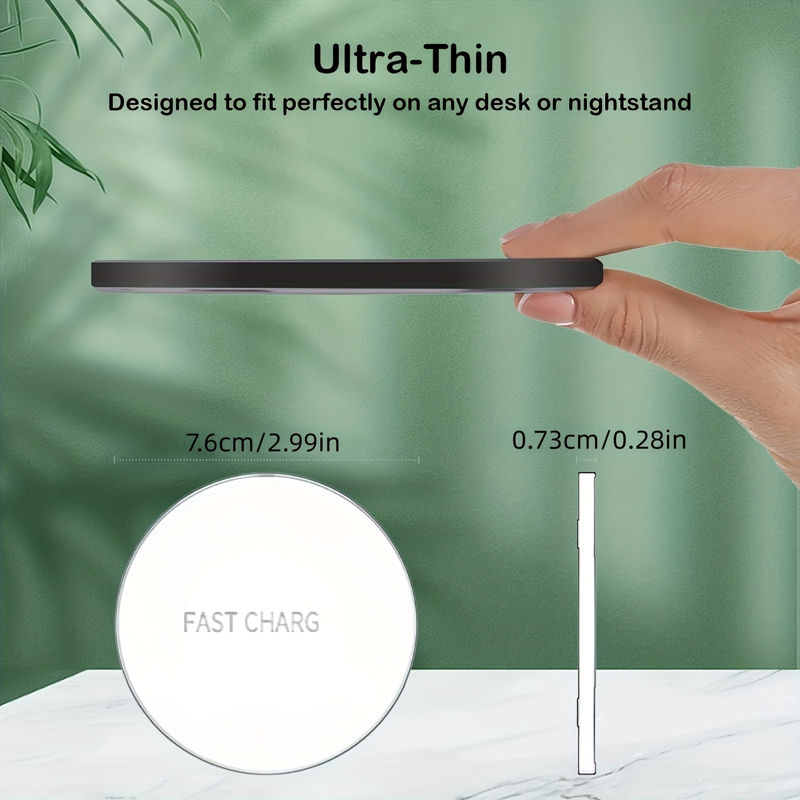 15W Wireless Charger, Suitable for Iphone 17 16 15 14 13 12 11 Pro Max, Other Phones, Inductive Wireless Charging Board, USB Type-C, Very Suitable for Office, Home, Travel, Black And White, Exquisite And Compact, Round And Lightweight Design - Image 10