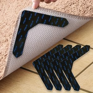 12/24pcs of Reusable, Non-Marking Carpet Anti-Slip Stickers, Suitable for Carpets, Bed Sheets, Mattresses, Sofa Cushions, And Other Items That Need to Be Secured to Prevent Slipping. This Washable Adhesive Tape Is Ideal for Area Rugs