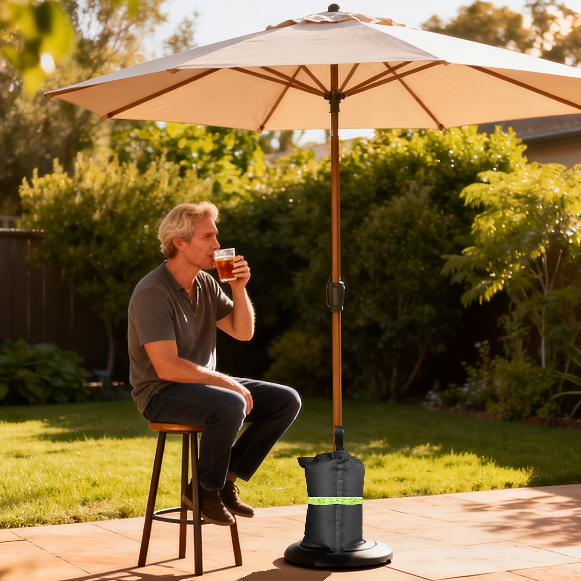 4pcs Heavy Duty Gazebo Weights Suitable for Pop Up Tents, Patio Umbrellas, Trampoline Canopy & Sand Bags - 600D PVC Sand Fillable Bags for Outdoor Stability, Windproof Anchors for Sun Shelter, Tent, for Use (No Revision)